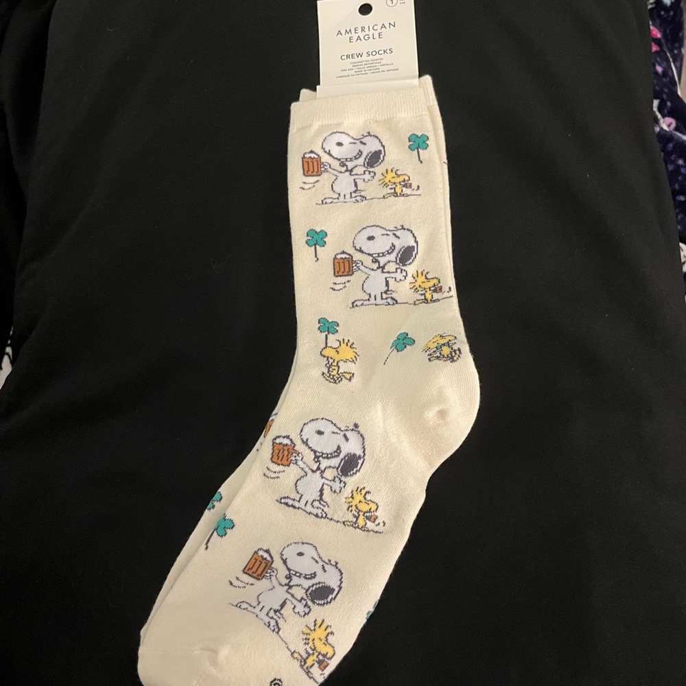 American Eagle Outfitters Snoopy Crew Socks - St Patrick’s Day